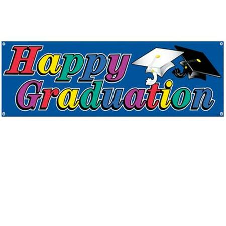 BEISTLE CO Happy Graduation Sign Banner, 12PK 50138